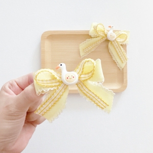 Girl Hair Clip Bow Duckling Pair (GHP6332)